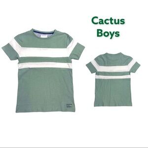 NWT Cactus Boys Green & White Striped T-Shirt